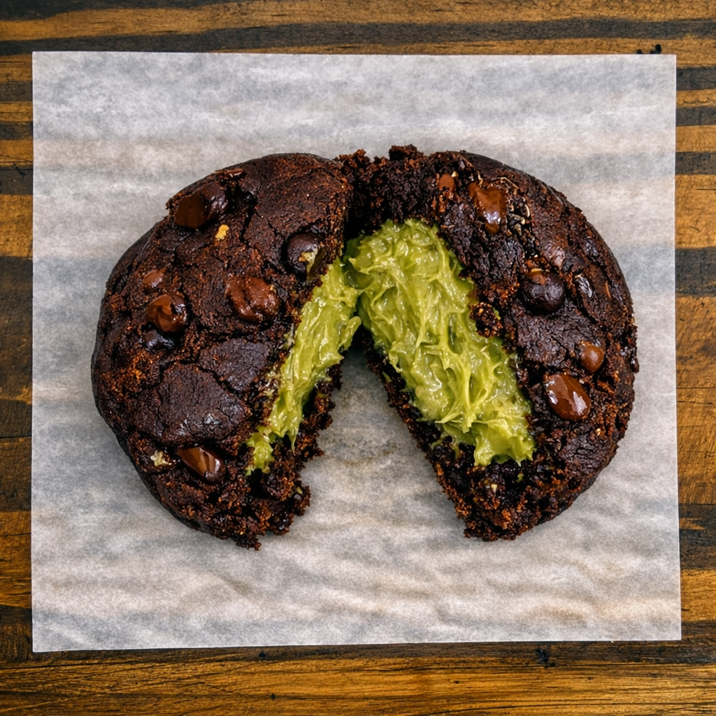 STACKED AND BAKED - NY STYLE COOKIES - STACKED COOKIES - DOUBLE CHOCOLTE - DUBAI PASTE- ROASTED KATAIFI DOUGH - PISTACHIO CREAM